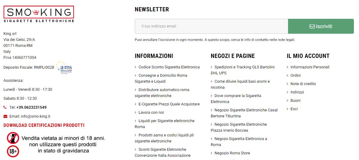 Newsletter Smo-King coupon sigaretta elettronica codice sconto su ego roma online Coupon Sigaretta Elettronica Codice Sconto Su Ego Roma Online newsletter